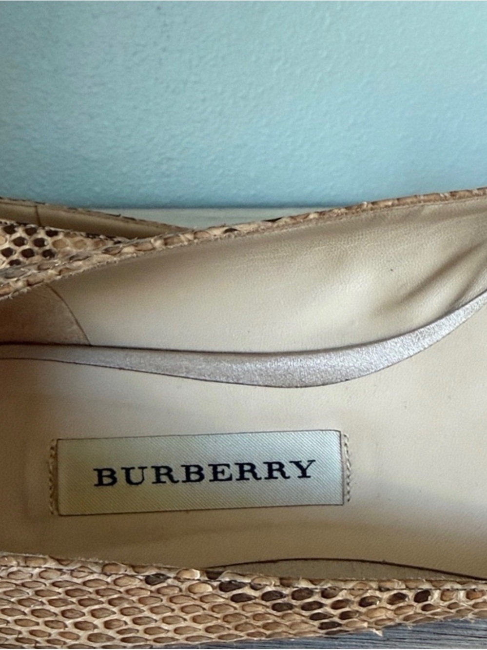 Burberry Women’s Snake-Print Ballet Flats in Brown 9.5 - Picture 4 of 7
